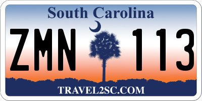 SC license plate ZMN113
