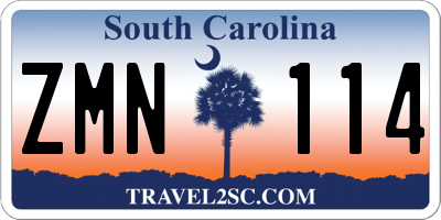 SC license plate ZMN114