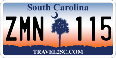 SC license plate ZMN115