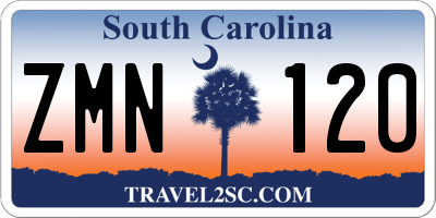 SC license plate ZMN120