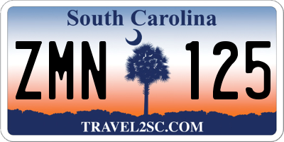 SC license plate ZMN125
