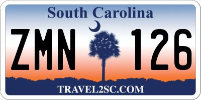 SC license plate ZMN126