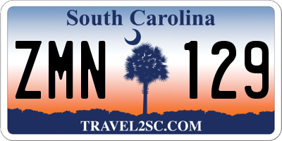SC license plate ZMN129