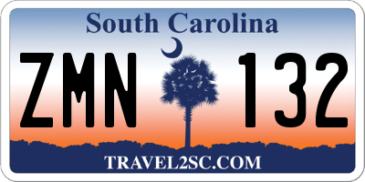 SC license plate ZMN132