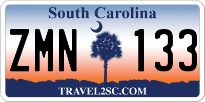 SC license plate ZMN133