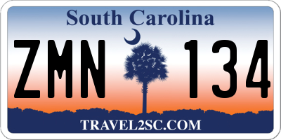 SC license plate ZMN134