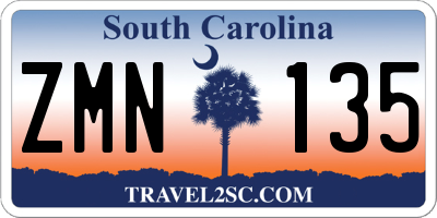 SC license plate ZMN135