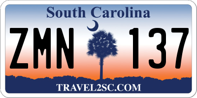 SC license plate ZMN137