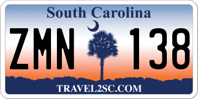 SC license plate ZMN138