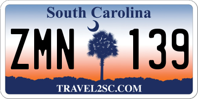 SC license plate ZMN139