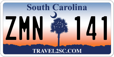 SC license plate ZMN141