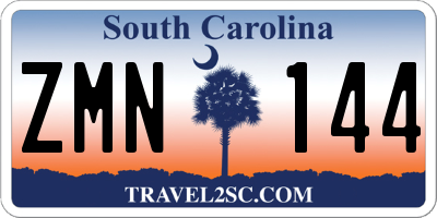 SC license plate ZMN144