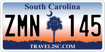 SC license plate ZMN145