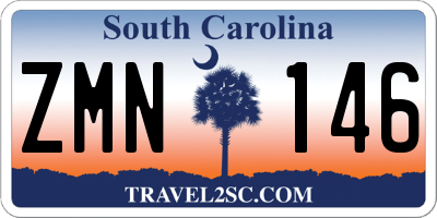 SC license plate ZMN146