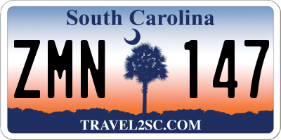 SC license plate ZMN147
