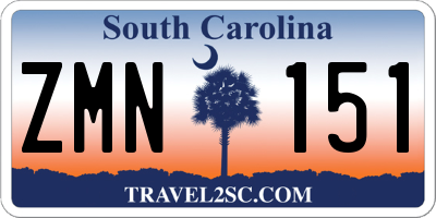 SC license plate ZMN151