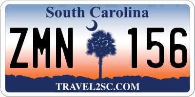 SC license plate ZMN156