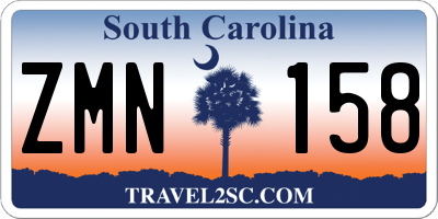 SC license plate ZMN158
