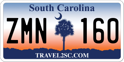SC license plate ZMN160