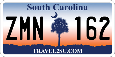 SC license plate ZMN162