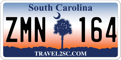 SC license plate ZMN164