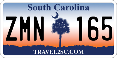 SC license plate ZMN165