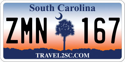 SC license plate ZMN167