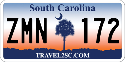 SC license plate ZMN172