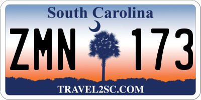 SC license plate ZMN173
