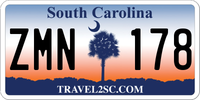 SC license plate ZMN178