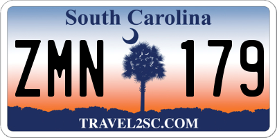 SC license plate ZMN179