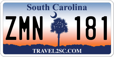SC license plate ZMN181