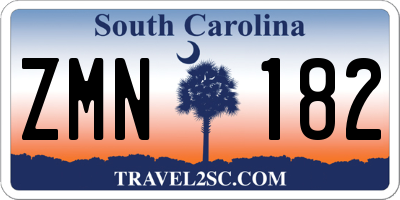 SC license plate ZMN182