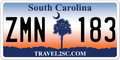 SC license plate ZMN183
