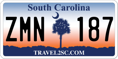 SC license plate ZMN187