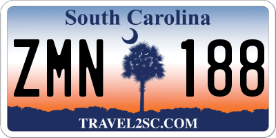 SC license plate ZMN188