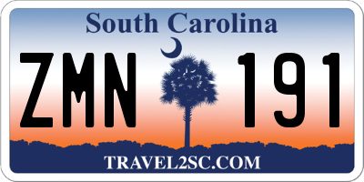 SC license plate ZMN191