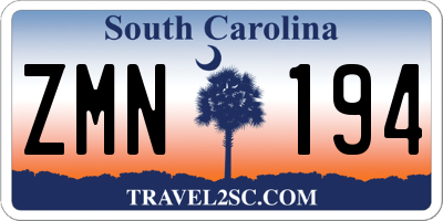 SC license plate ZMN194