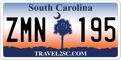 SC license plate ZMN195
