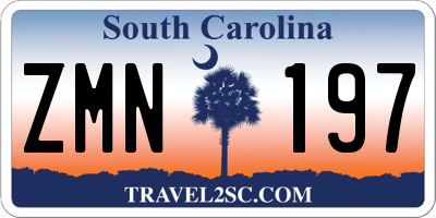 SC license plate ZMN197