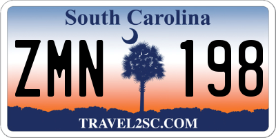 SC license plate ZMN198