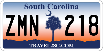 SC license plate ZMN218