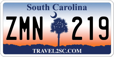 SC license plate ZMN219