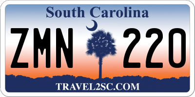 SC license plate ZMN220