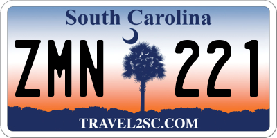 SC license plate ZMN221