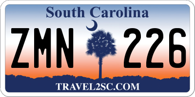 SC license plate ZMN226