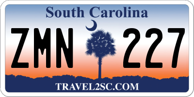 SC license plate ZMN227