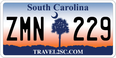 SC license plate ZMN229