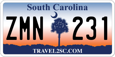 SC license plate ZMN231