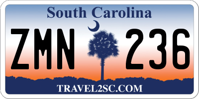 SC license plate ZMN236